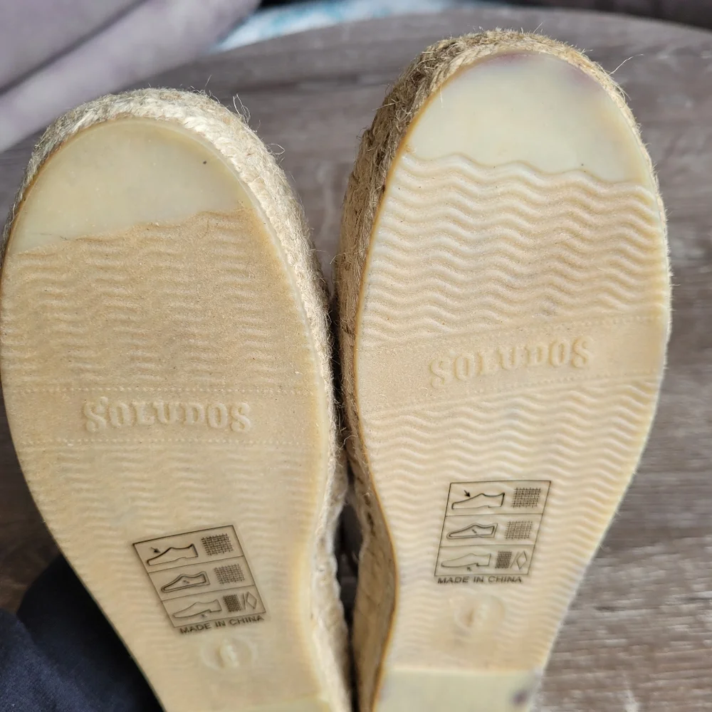Soludos Cream Espadrilles with Red and Navy Geometric Embroidery